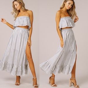 Bellanblue Skirts - BRITTANIE Stripe Skirt Set - BLUE Bellanblue Skirts - BRITTANIE Stripe Skirt Set - BLUE